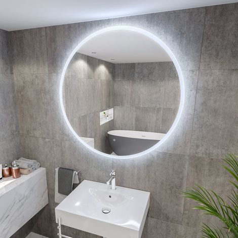 RAK Scorpio Round LED Illuminated Bathroom Mirror with Touch Sensor 1000mm Diameter (1/2)