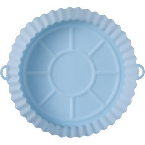 Lot de 2 paniers en silicone pour friteuse à air chaud, antiadhésifs et réutilisables, bleus. (1/5)