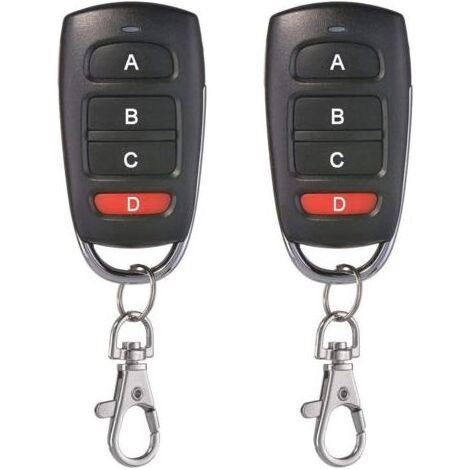 Lot de 2 Universel Porte De Garage Clonage Clé Fob Télécommande 433 MHz 4 bouton Cloner pour Porte de Garage Porte Électrique etc (1/5)