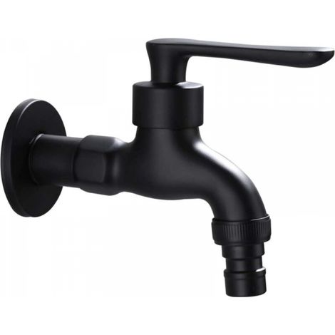 Robinet de jardin extérieur rétro à eau froide avec interface à levier unique (entrée et sortie 1/2 po) 1 adaptateur (3/4 po) (1/5)