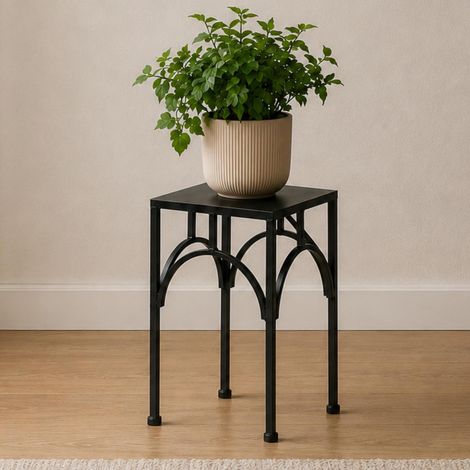 DanDiBo Tabouret pour fleurs Métal Noir Angulaire 28 cm Support pour fleurs Colonne pour fleurs 96449 S Tabouret pour plantes Moderne Support pour plantes (1/5)