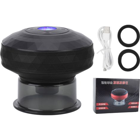 Appareil de massage par ventouses électrique, pression négative 6 vitesses, chaleur compressée, machine de massage Gua Sha, noir (1/5)