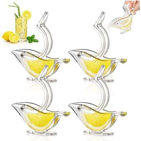 Presse Citron Individuel Design Deluxe, Presse-Citron Presse-Agrumes Manuel Presse à Main Vaiss en Acrylique Vaiss de Service Transparente(4PCS Blanc) (1/5)