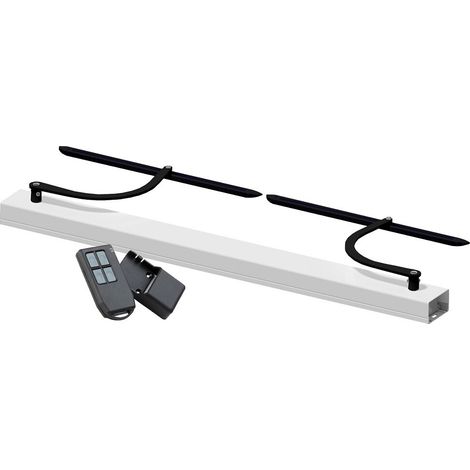 Slid'Up By Mantion – Kit motorisation pour volet battant 2 vantaux – Commande radio – Baie 800-1500 mm – Carter blanc – Bras noir – Moteur performant