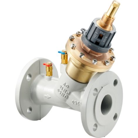 OVENTROP Druckunabhängiges Regelventil Cocon QFC mit Flanschen nach EN 1092-2 PN 16 DN 50, 2 - 8 m2/h, mit zwei montierten Classic Messventilen, Grauguss, 1146150 (1/3)