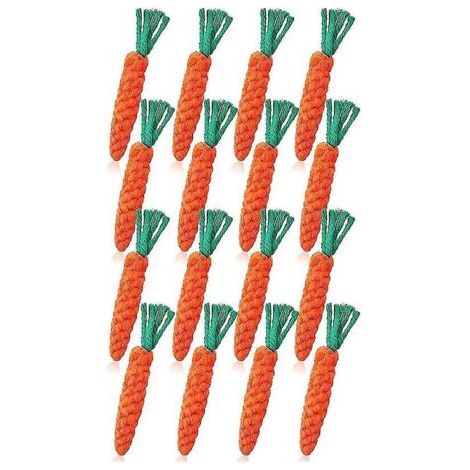 Lot de 16 jouets à mâcher pour chien en corde de carotte, jouets à mâcher pour chien de petite et moyenne taille, nettoyage et dentition (1/3)