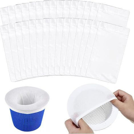 30 Pièce Chaussette Skimmer Piscine - Prefiltre Skimmer Piscine Pool Skimmer Socks Réutilisable Chaussette Filtre Piscine Chaussettes pour écumoire de Piscine Le Pollen et l'écume Filtres de Piscine (1/5)