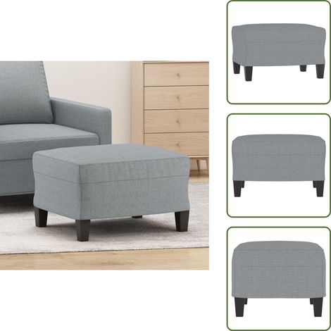 The Living Store Repose-pied Gris clair 60x50x41 cm Tissu - Repose-pied