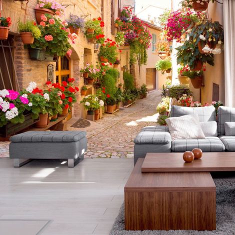 Papier Peint "The Alley in Spello Italy" 245 x 350 cm (1/2)