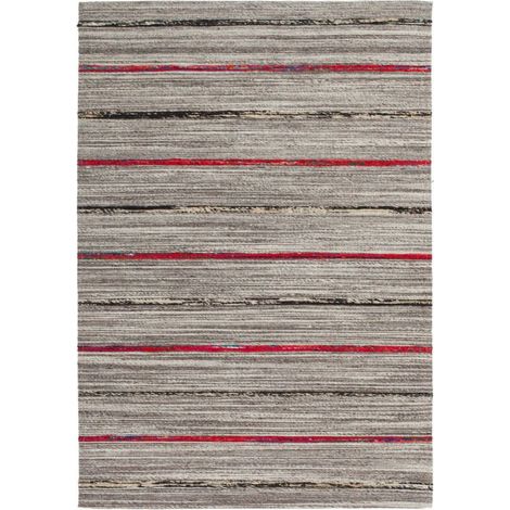 Tapis fait main duarte 110 natural rouge - 120 x 170 cm
