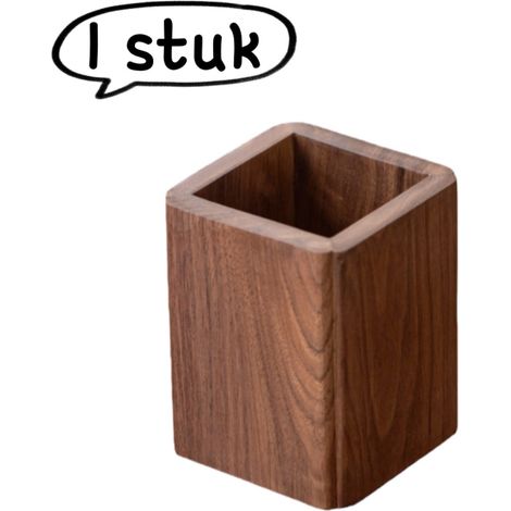 1 porte stylo rond en bois de noyer massif couleur noyer pour bureau avec design simple et élégant adapté au rangement des stylos crayons pinceaux et petits accessoires sur bureau ou table de travail (1/5)