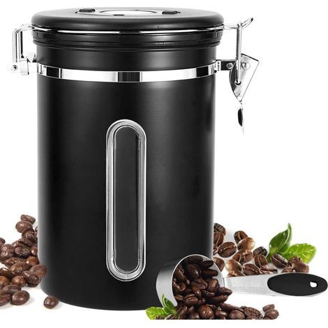 Barattolo per caffè, barattolo ermetico per caffè, contenitore per conservazione da 1,8 litri, contenitore con indicatore della data per chicchi di caffè (1/5)
