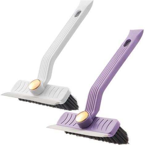 Lot de 2 Brosse de nettoyage rotative multifonction en poils durs - Brosse de nettoyage à long manche pour carrelage - Pour cuisine, salle de bain, bureau (1/5)