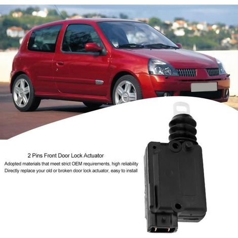 7702127213 Actionneur de verrouillage de porte avant à 2 goupilles pour Renault Clio II - Megane - Scenic (1/3)