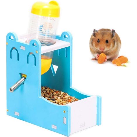 Distributeur automatique de bouteille d'eau suspendue pour hamster 2 en 1 avec base pour rat de hamster (1/5)