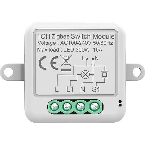 Tuya Smart Switch ZigBee interrupteur à distance module interrupteur invisible Zero Fire interrupteur caché minuterie,ZigBee zéro feu 1 voies (1/5)