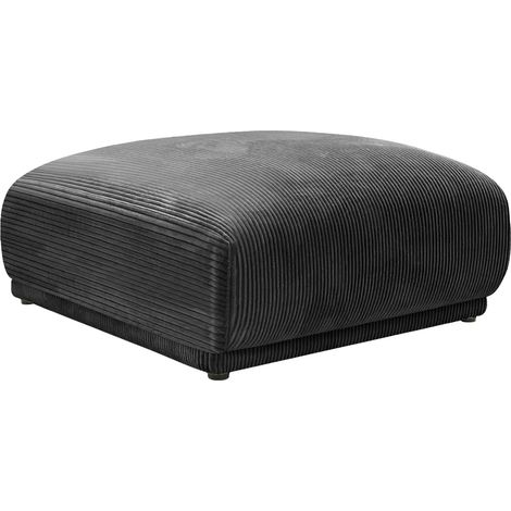 ROSALIE - Pouf en velours côtelé Gris foncé 102x83x46 (1/4)