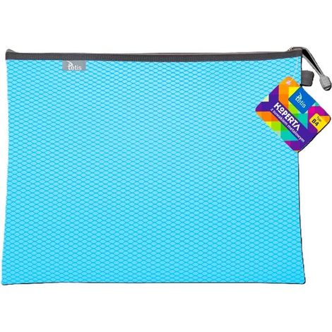 B4-Umschlag mit Metallreißverschluss, blau