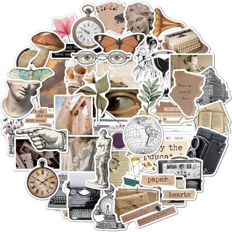 50 autocollants pour scrapbooking, autocollants rétro personnalisés, autocollants graffiti en vinyle pour ordinateur portable, art, loisirs créatifs, pare-chocs (1/5)
