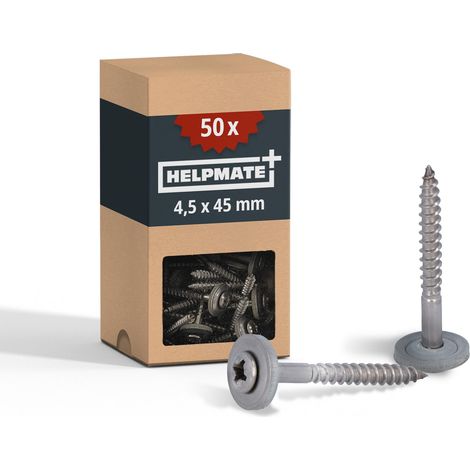 Vis de ferblantier en acier inoxydable A2 4,5x45 mm 50 pièces PZ2 DIN 7995 tête bombée avec rondelle plate et rondelle EPDM (1/5)