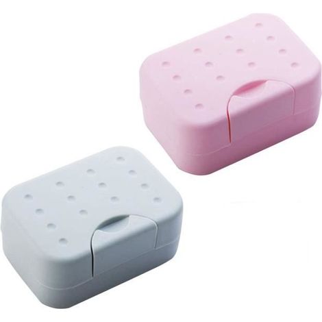 Boîte à savon de voyage Savon Plastique durable Coque étanche Portable éponge Porte-savon pour le camping Maison de bain 2 pcs (1/2)