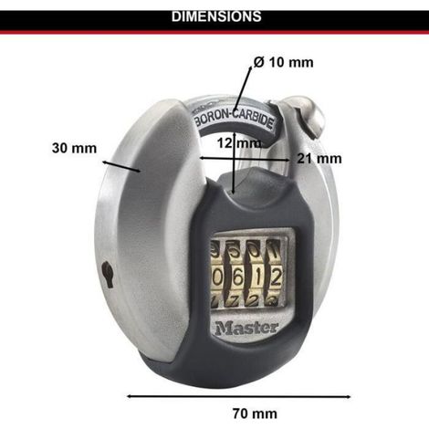 Cadenas Rond - Inox Extérieur 70 mm - Pour Garage Remise Rangement - 1 Pièce (1/4)