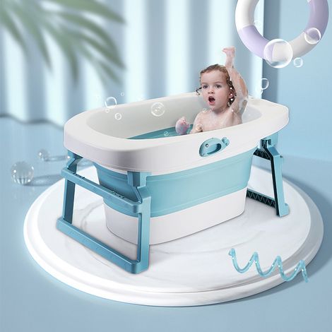 Skecten – Baignoire bébé pliable 89x54x43cm – Matériau PP + TPE – Détection intelligente de température – Conception sans tremblement