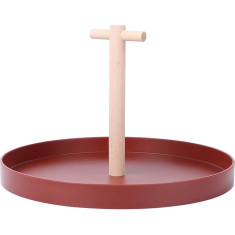 Bois et Abs Plateau de Rangement Rond Plateau de Table Polyvalent, avec Poignée pour Clés et Petits Objets, Style pour Salon et Entrée (1/5)