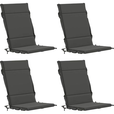 vidaXL High Back Chair Cushion GEMERT 4 pcs 100% Polyester Anthracite