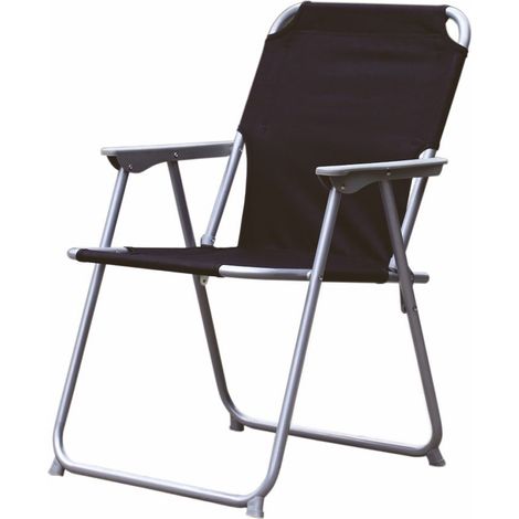 Klassischer Piccolo Klappstuhl - schwarz - Campingstuhl Angelstuhl Faltstuhl klappbar