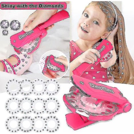 CREA Shiny Bling Diamond Hair Glitter Stapler Set Gemstone Decor Gift (1/5)