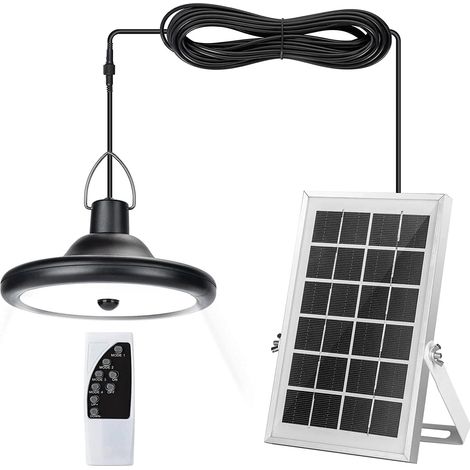 Outdoor Solar Light, 4 Lighting Modes and 6 Brightness Levels, Outdoor Solar Hanging Light with Motion Sensor and Remote Control for Garden Gazebo Balcony Terrace, White Light [Energy Class A+++] (1/5)