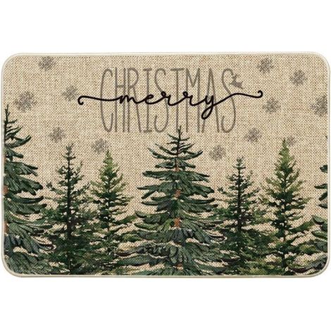 1 pcs  Tapis de sol, motif de flocons de neige, motif de sapin de Noël, décoration saisonnière pour l'hiver et la cuisine, 40 x 60 cm (1/5)