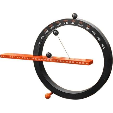 Horloge murale magnétique créative à boule, noire, calendrier perpétuel, décoration intérieure de style européen (1/4)