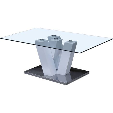 Tavolo basso "Gaya" - 110 x 60 x 40 cm - Blanc laccato