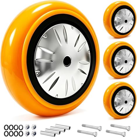 Roulette Charge Lourde 150mm, Roue en Caoutchouc PU Plein Largeur 50mm (1/5)
