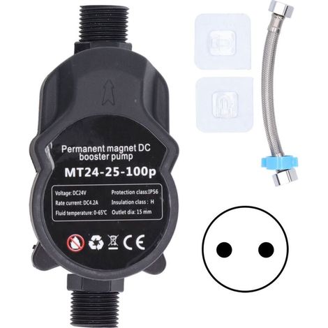Jeffergarden Automatic Pressure Booster Pump for Water Pressure Showers, Wall Mounted Recirculating, 24V DC, 100-240V, EU Plug
