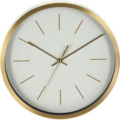 Runde, weiß-goldene Wanduhr, 25 cm (1/3)