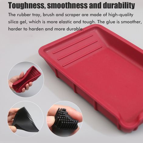 Kit de 4 pinceaux à colle pour le travail du bois, en silicone durable. (1/5)