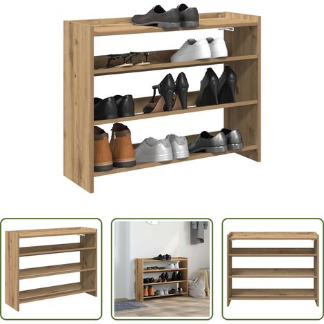 Holzschuhregal - Schuhregal Artisan-Eiche 80x25x62 cm Holzwerkstoff (1/5)