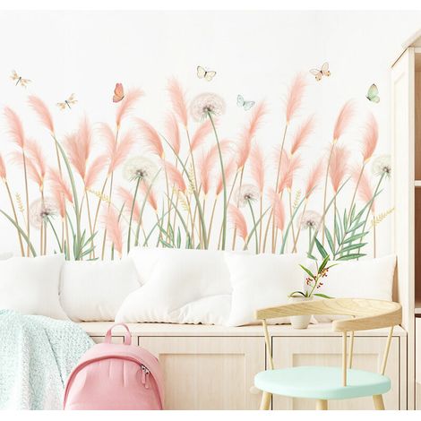 Wandaufkleber Wandaufkleber Blumen Pflanzen Blätter Aufkleber Geeignet für Schlafzimmer, Wohnzimmer, Esszimmer, TV-Hintergrundwand, Korridor D