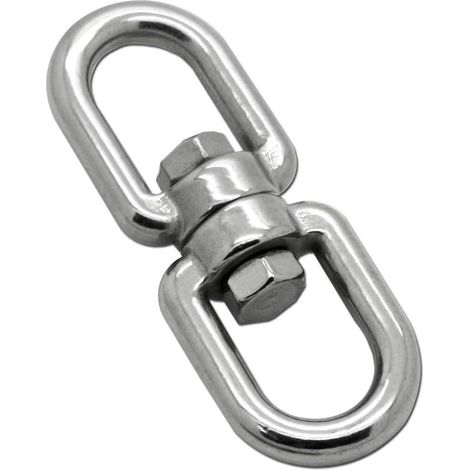 Drehring aus Edelstahl AISI 316 V4A (Öse/Öse) M5 Tragkraft 650 kg, 5 mm Befestigung für Hängesessel, Boxsack, Schaukel Doppelseitiger Drehhaken (1/4)