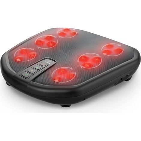 Appareil de massage des pieds shiatsu avec chaleur et pétrissage, 2 en 1 pieds et dos, housse lavable, chauffe-pieds électrique pour hommes et femmes, convient à toutes les tailles de pieds (1/5)