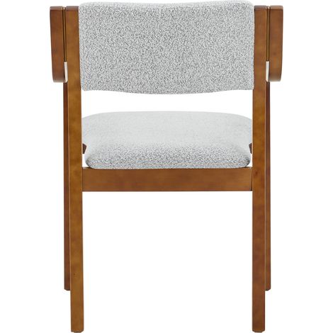 Lot de 2 chaises de salle à manger avec accoudoirs en bois courbé et tissu Teddy, design scandinave, pour cuisine et salon (1/5)
