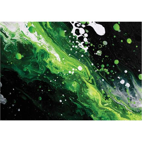 Moderne Fototapete Grün Abstrakt – Großformat Wandtapete 200x140 cm – Design für Wohnzimmer & Schlafzimmer