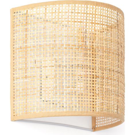 Ledkia – Applique murale rotin Baracoa Nusu – Compatible ampoule E14 – Design moderne pour chambres et espaces variés – Finitions de qualité (1/5)