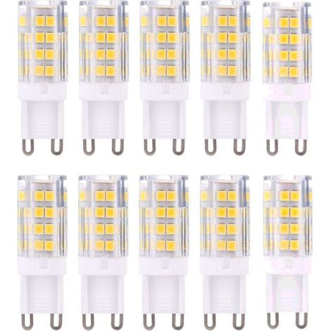 Ampoule LED G9, blanc chaud 3000K G9 équivalent à une ampoule halogène 40W non dimmable, lot de 10