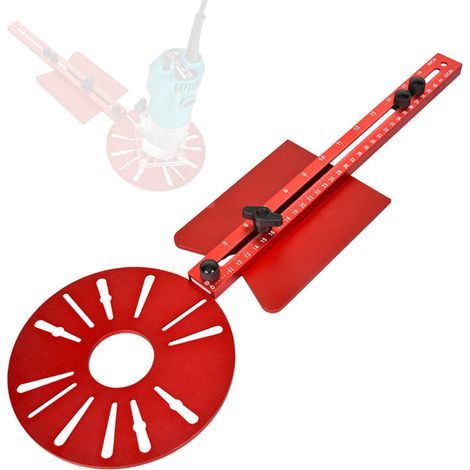 Supporto per fresatrice, supporto per fresatura, per fresatura di scanalature circolari, taglio di blocchi circolari, incisione di centri circolari, con raggio di fresatura regolabile (1/5)