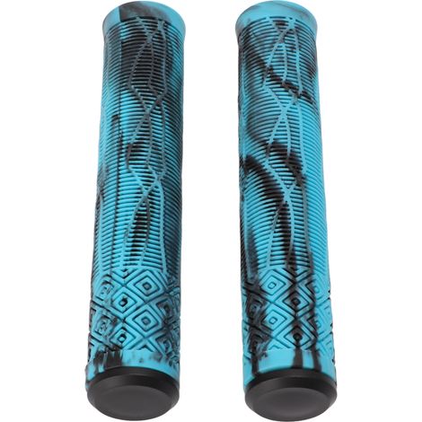 22,2 mm TPE-Gummi-Mountainbike-Griffe, weicher und rutschfester Lenkerschutz mit arretierbaren Lenkerenden, blau und schwarz. (1/5)