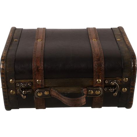 Retro Jewelry Box Vintage Wooden Storage Chest with Handle (1/5)